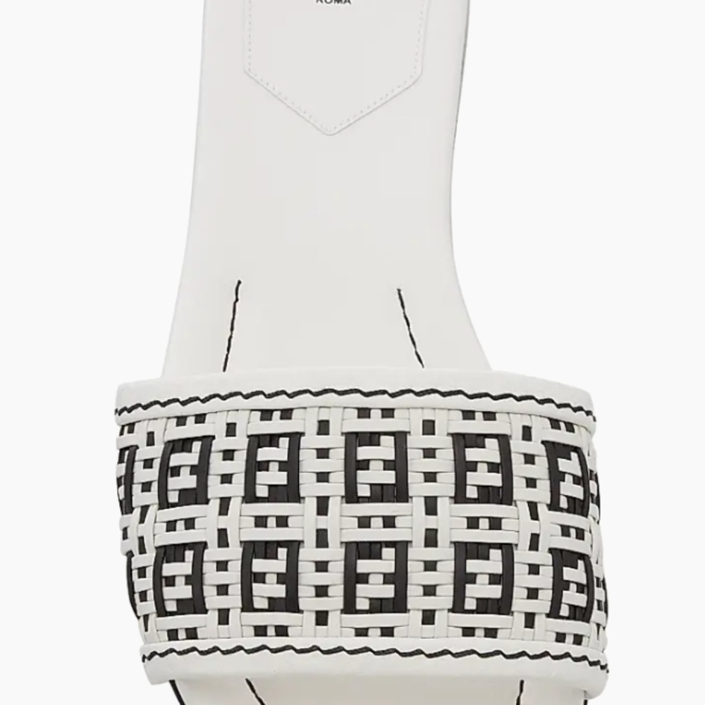 Fendi Women's Black and White Slide Sandals - Picture 8 of 8